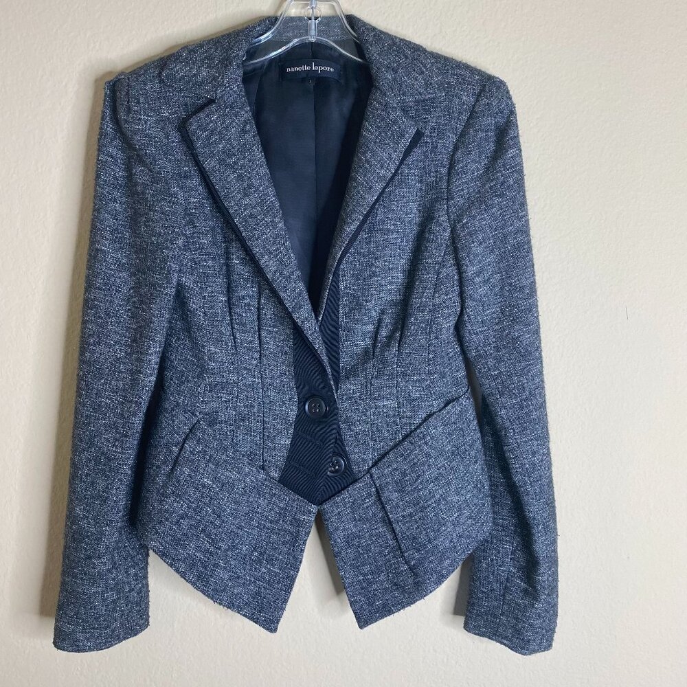 nanette lepore tweed blazer jacket
